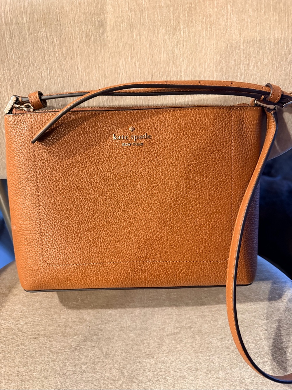 Kate Spade Leather Crossbody Bag in Gingerbread